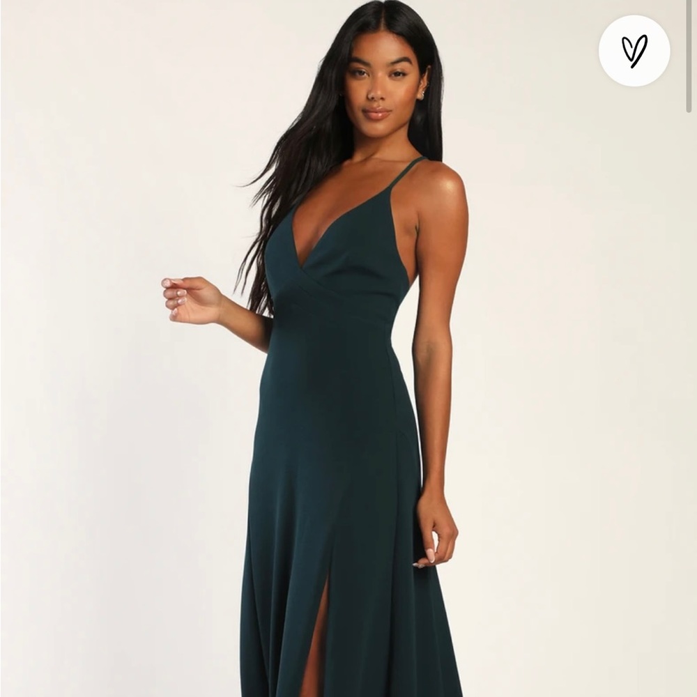 Lulus Carried by Romance Dark Teal Sleeveless Maxi Dress